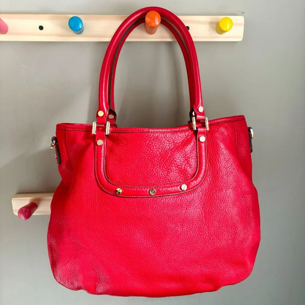 Tory Burch 4-way Amanda Classic Handle Hobo in New Carnival Red Pebbled Leather